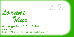lorant thur business card